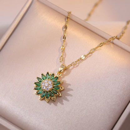 Rotating Sunflower Necklace