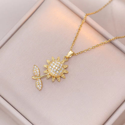 Rotating Sunflower Necklace