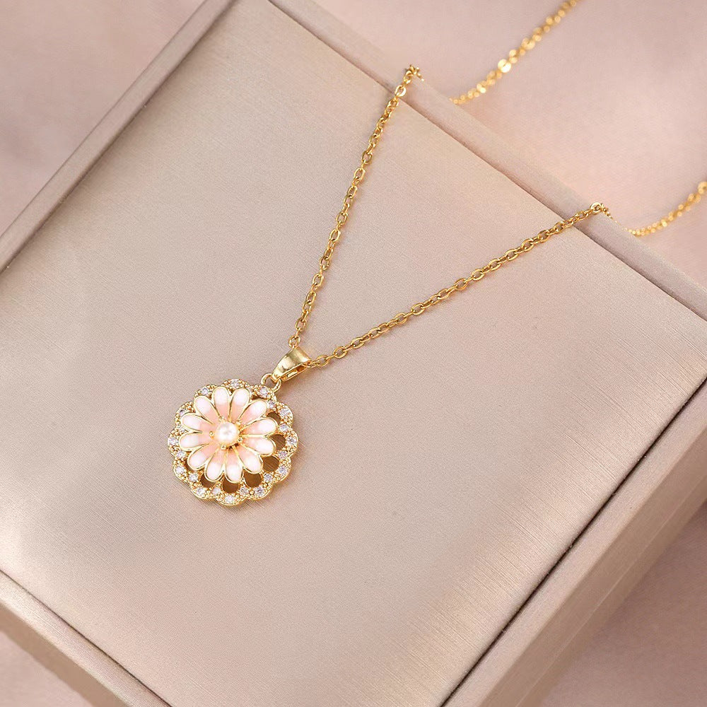 Rotating Sunflower Necklace