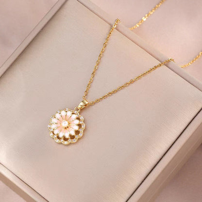 Rotating Sunflower Necklace