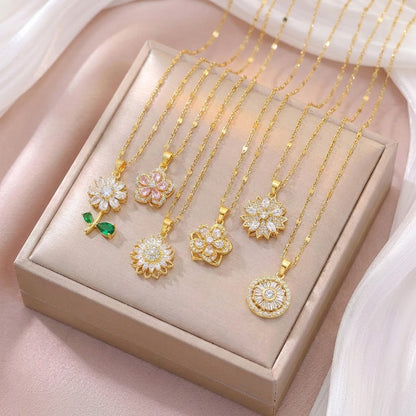 Rotating Sunflower Necklace