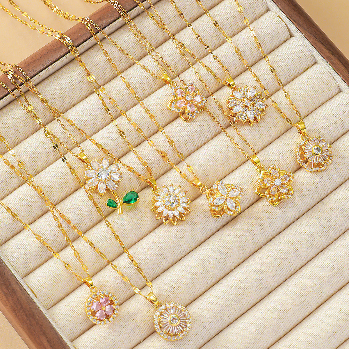 Rotating Sunflower Necklace