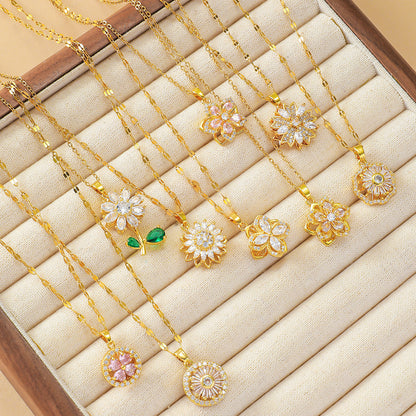 Rotating Sunflower Necklace