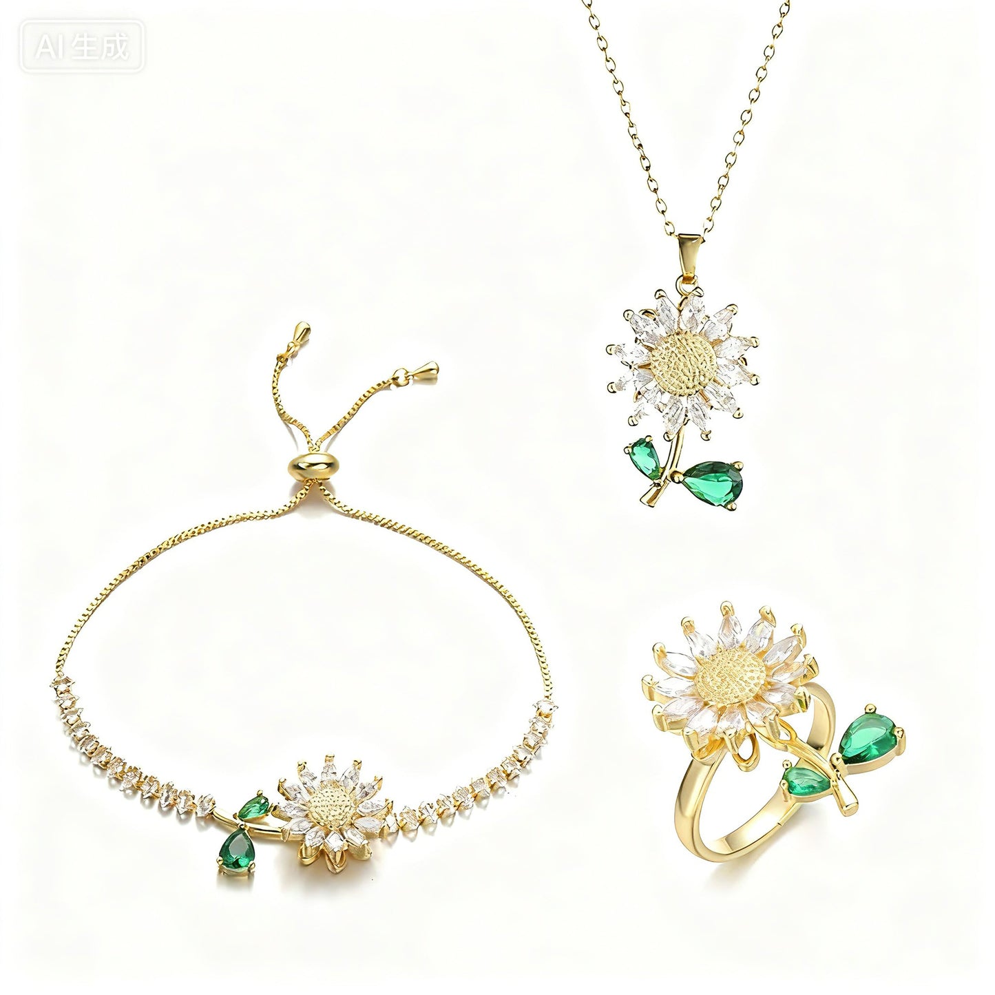 Rotating Sunflower Necklace