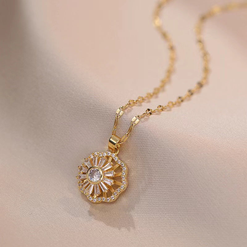 Rotating Sunflower Necklace